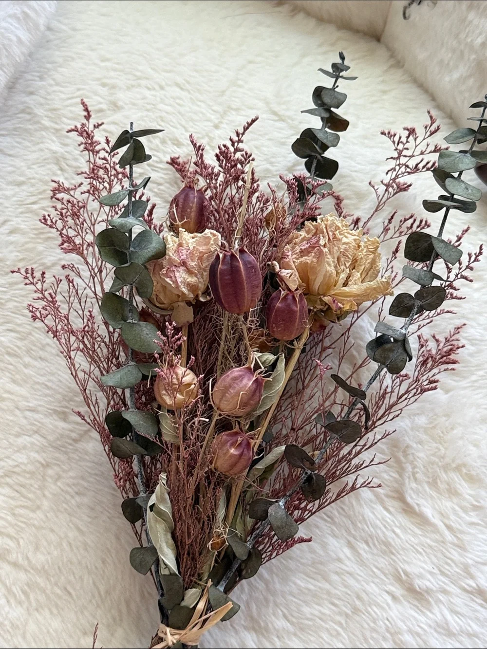 Roxanne's Dried Flowers Pink Toile Bouquet